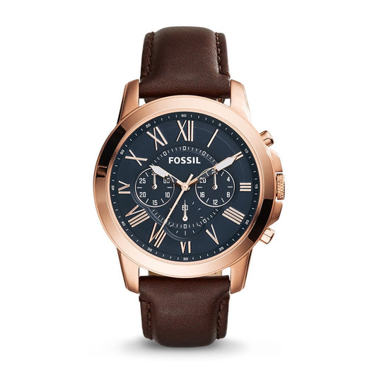 FOSSIL FS5068 Brown Rosegold Leather Chronograph