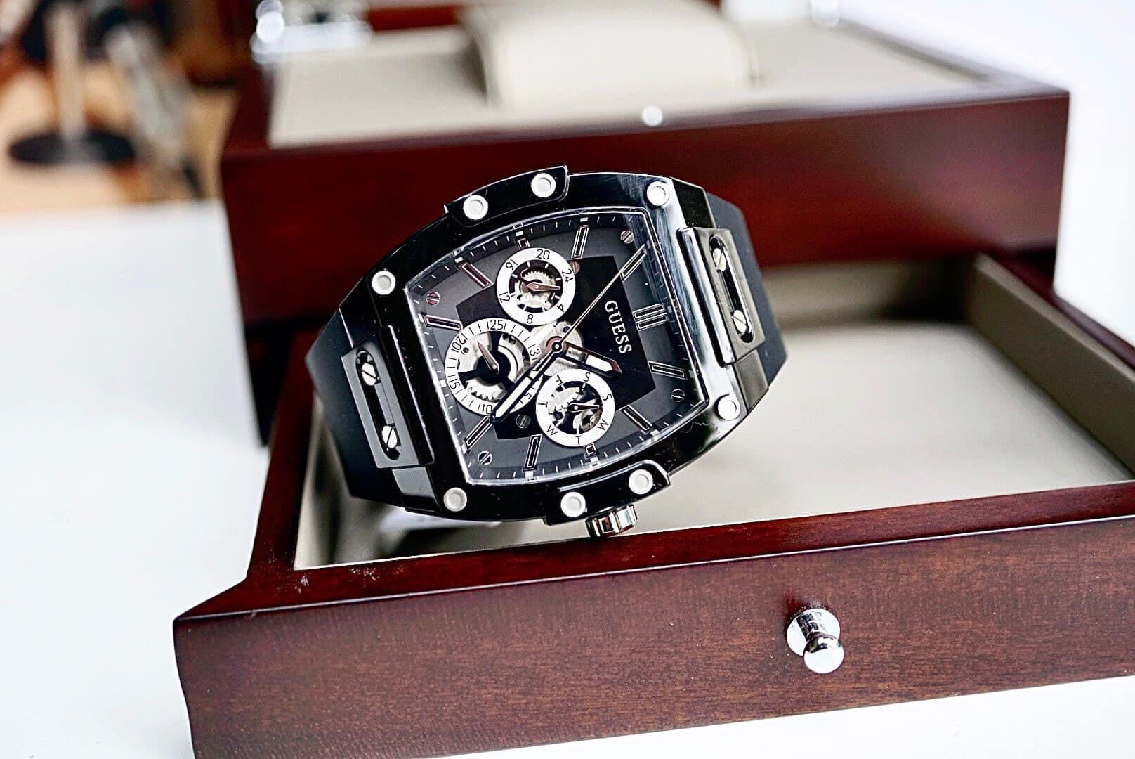 Guess GW0203G3 Skeleton – Brand Unisex Black Silicone Global Phoenix Heavni Watch