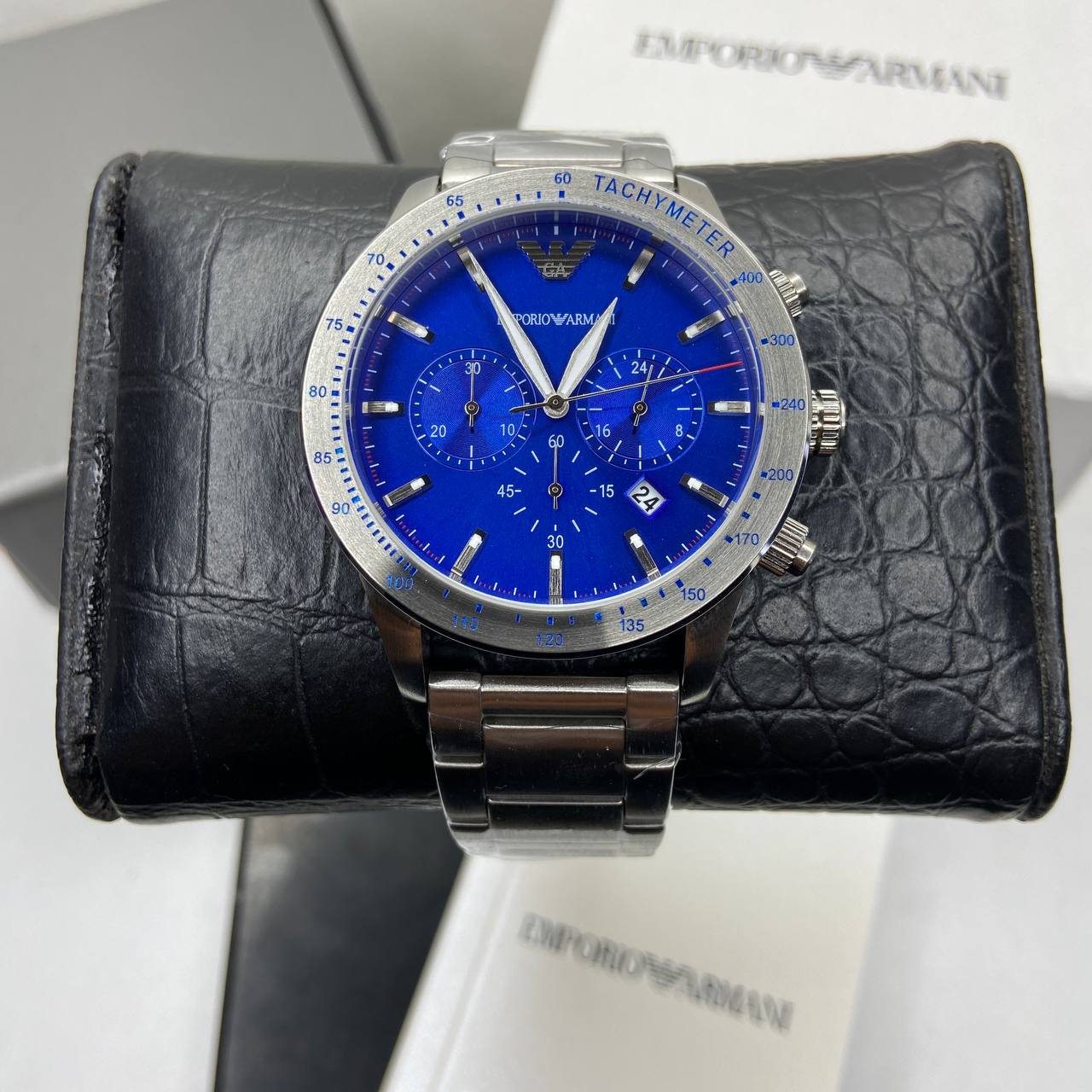 Emporio Armani Mario Men's Blue Dial Stainless Steel Watch AR11306