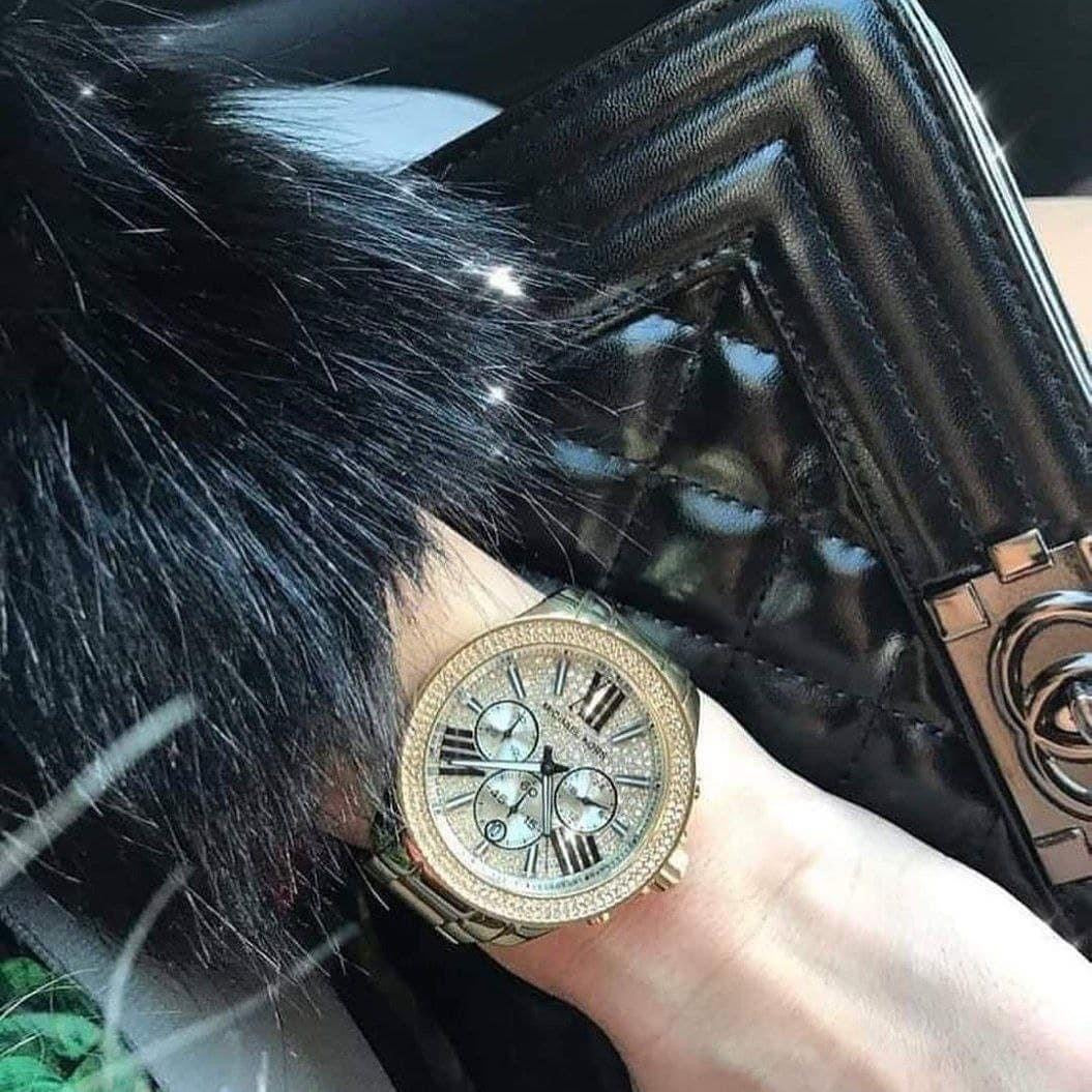 MICHAEL KORS Women's Wren Chronograph Crystal Pave Dial Watch MK6095