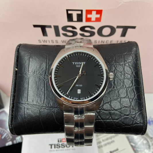 TISSOT PR 100 T101.410.11.051.00 Grey Black Dial Lady Watch