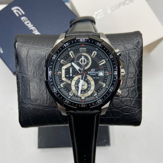 Casio Edifice EFR-539L-1AV Men's Leather Band Watch