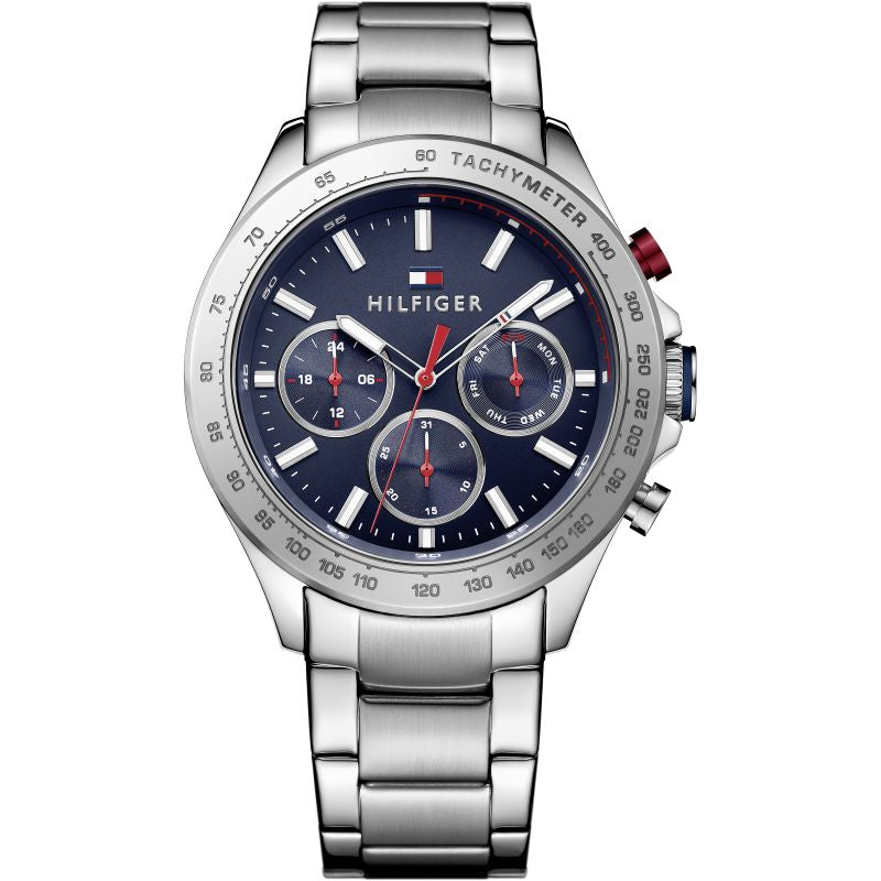 Tommy Hilfiger Men's Hudson Blue Dial Stainless Steel Watch 1791228
