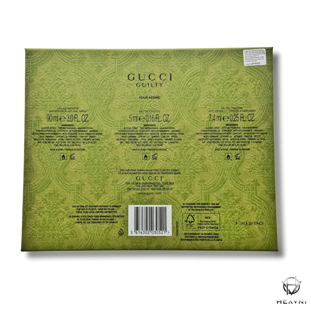 [Gift Set] Gucci Guilty Pour Femme Eau De Toilette 90ml for Her