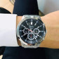 Seiko Men's Aviator Black Dial Chronograph Stainless Steel Band Watch SKS605P1