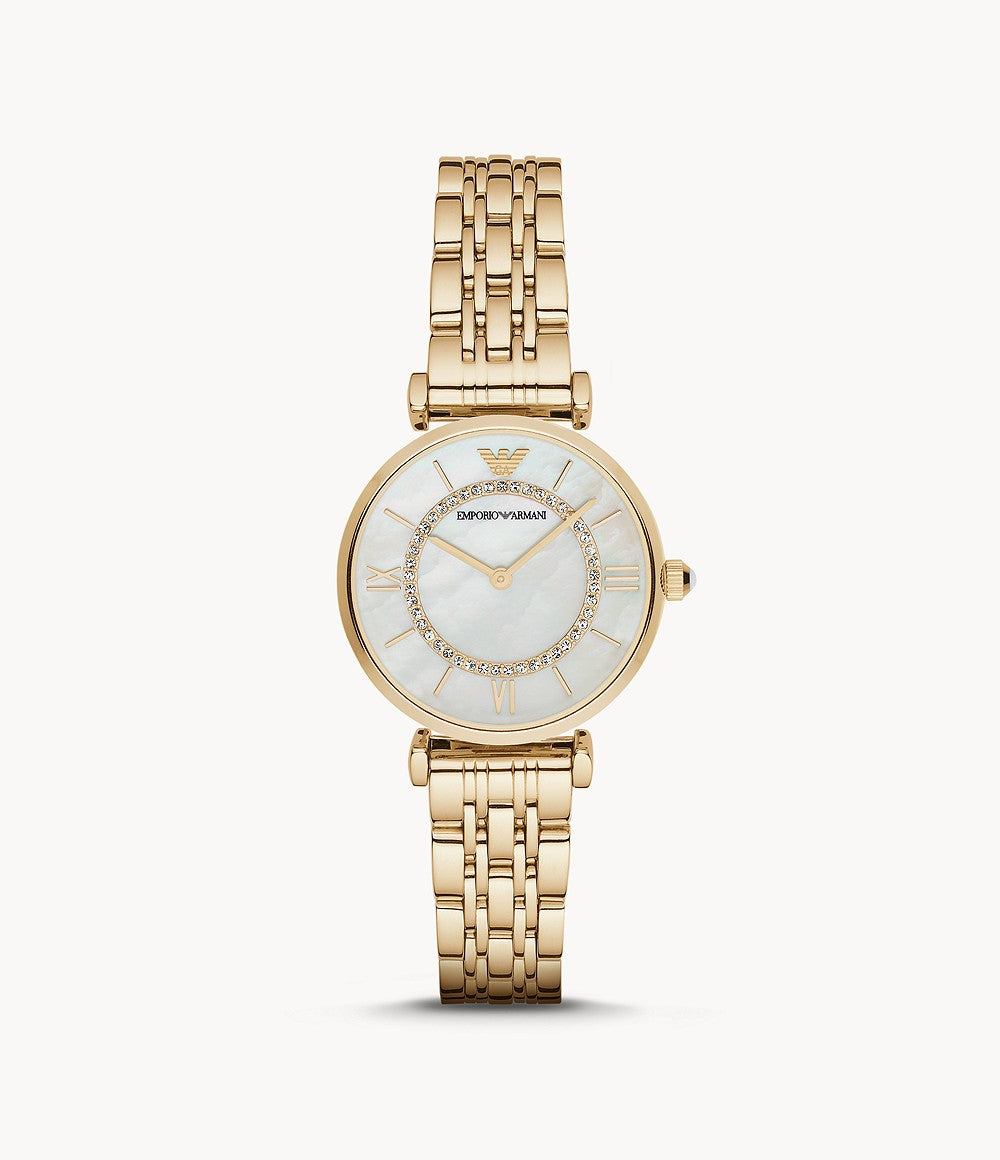 Emporio Armani Women's Two-Hand Gold-Tone Stainless Steel Watch AR1907