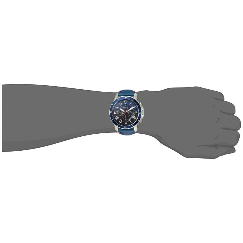 Fossil Grant Sport Chronograph Blue Leather Watch FS5373