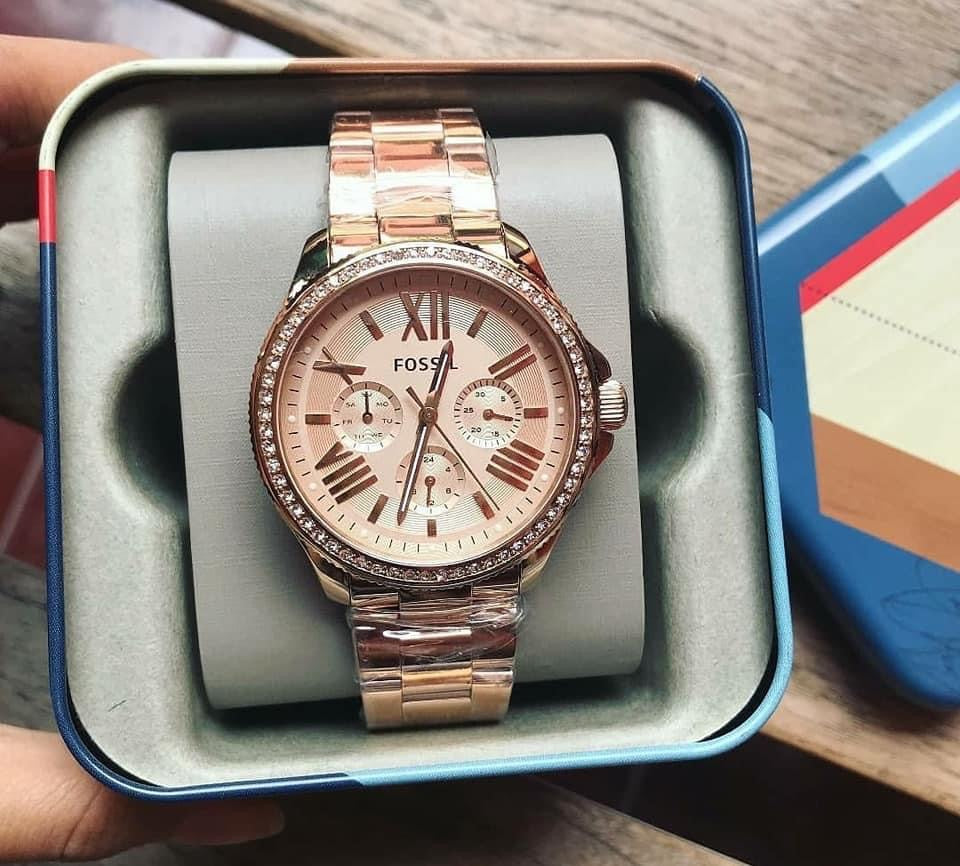 Fossil Cecile Multifunction Rose-Gold Tone Stainless Steel Ladies Watch AM4483