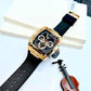 Guess GW0202G1 GOLD TONE CASE BLACK GENUINE LEATHER/SILICONE WATCH Unisex