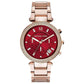 MICHAEL KORS Women's Parker Chronograph Crystal Bezel Red Dial Watch MK6106