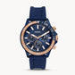 FOSSIL Men's Bannon Multifunction Blue Silicone Watch BQ2498
