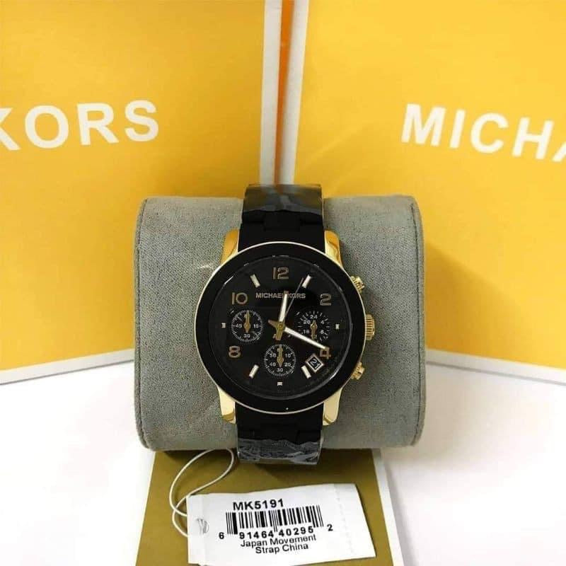Michael Kors Women's Runway Black Silicone Watch MK5191