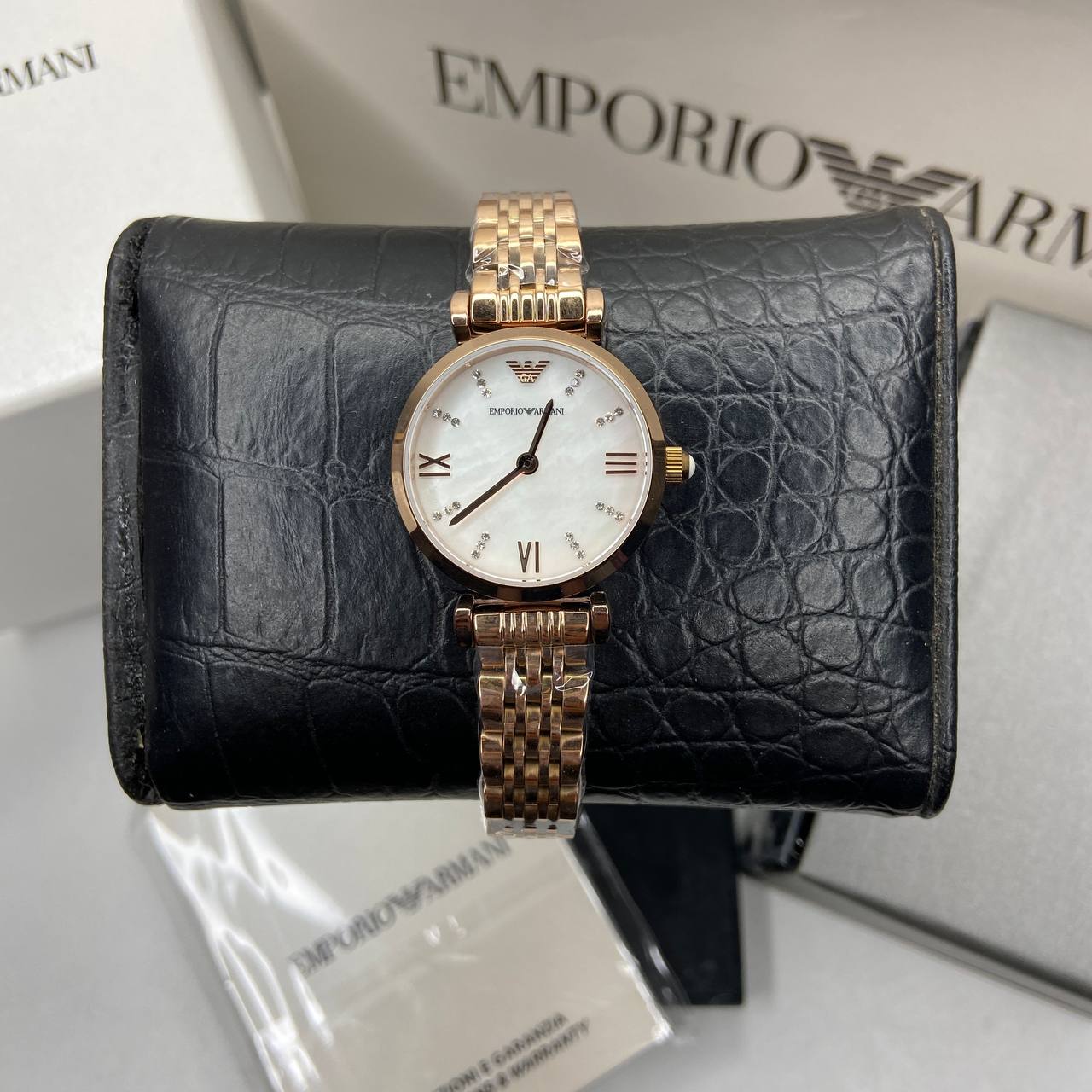 Emporio Armani Women's Two-Hand Rose Gold-Tone Stainless Steel Watch AR11316