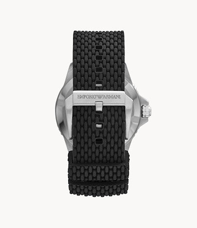 Emporio Armani Men's Three-Hand Date Black Mesh Silicone Watch AR11341